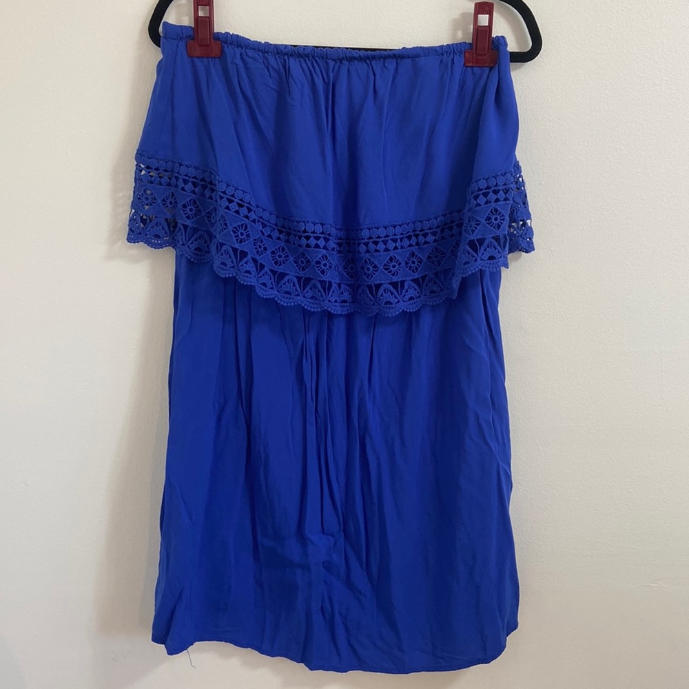 Women’s Royal Blue Strapless Dress